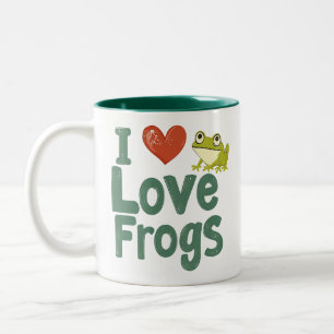 I Love Frogs Two-Tone Coffee Mug