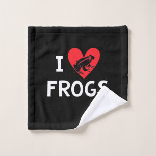 I Love Frogs Wash Cloth
