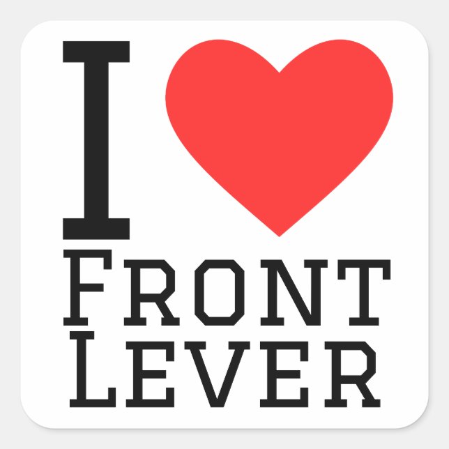 I love front lever square sticker (Front)