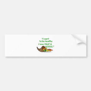 I LOVE FRUIT & VEGGIE BUMPER STICKER
