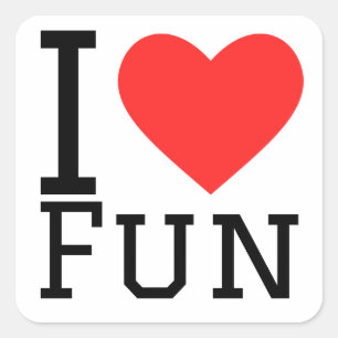 I love fun square sticker