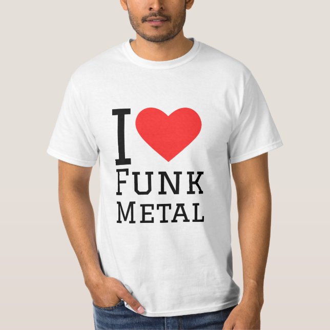 I love funk metal square sticker T-Shirt (Front)