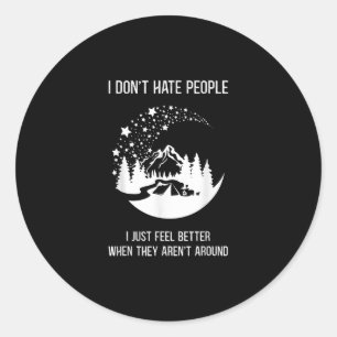 I Love Funny Outdoor Camper Travelling Hiking Classic Round Sticker