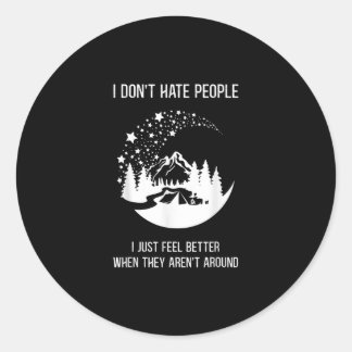 I Love Funny Outdoor Camper Travelling Hiking Classic Round Sticker