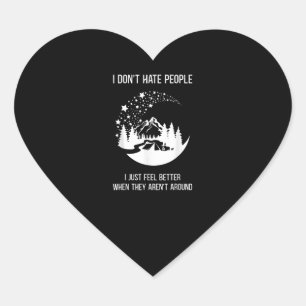 I Love Funny Outdoor Camper Travelling Hiking Heart Sticker