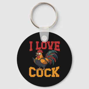 I Love Funny Rooster Chicken Farm Humour _1 Key Ring