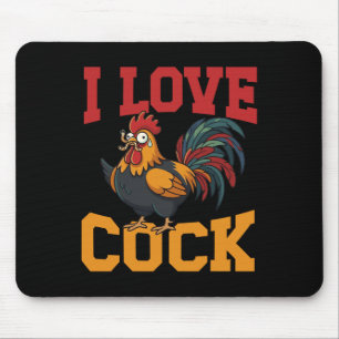 I Love Funny Rooster Chicken Farm Humour _1  Mouse Pad