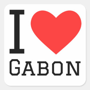 I love gabon square sticker