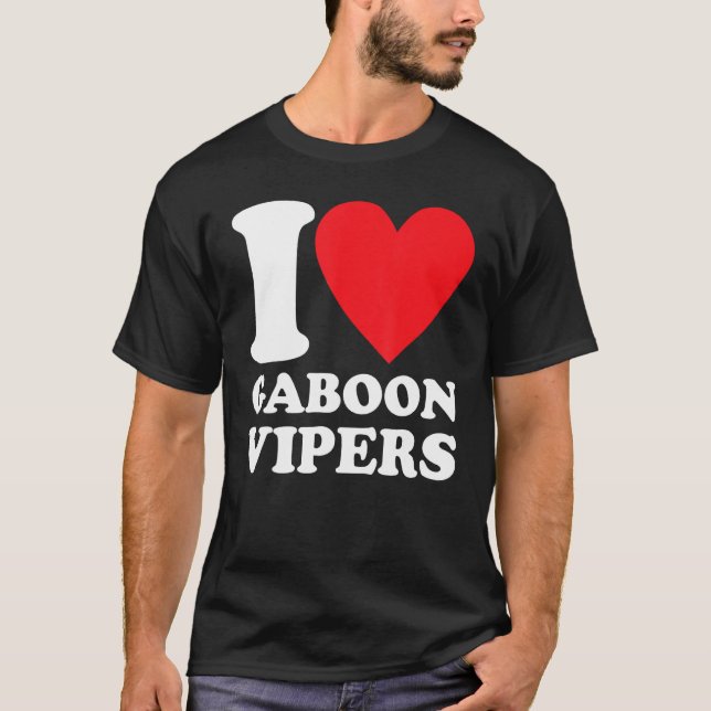 I Love Gaboon Vipers Retro T-Shirt (Front)