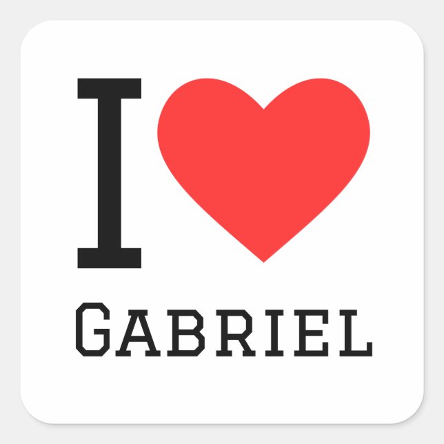 I love Gabriel  Square Sticker (Front)