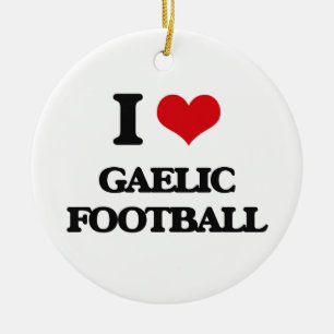 I Love Gaelic Football Ceramic Tree Decoration