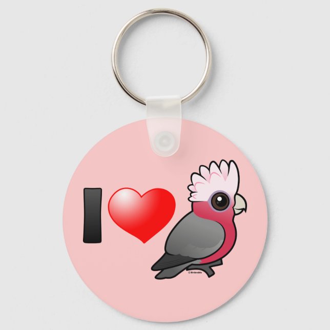 I Love Galahs (crest up) Key Ring (Front)