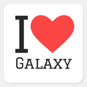 I love galaxy square sticker