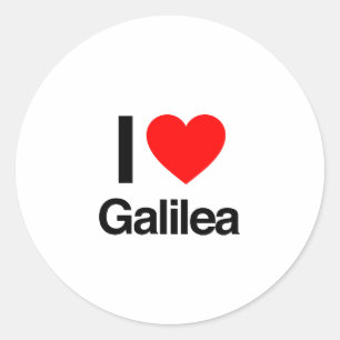 i love galilea classic round sticker
