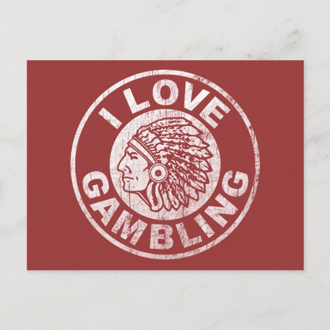 I Love Gambling Postcard (Front)