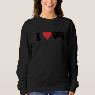 I Love Game Heart Video Gamer Valentines Day Game  Sweatshirt