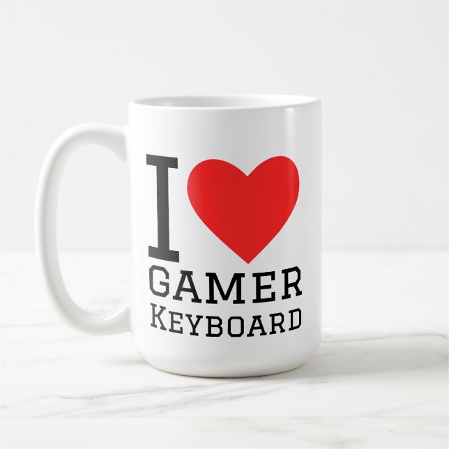 I love gamer keyboard coffee mug (Left)