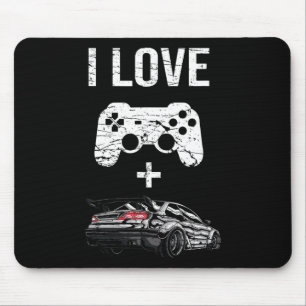 I Love Gaming And Cars - Funny Gamer Mouse Pad