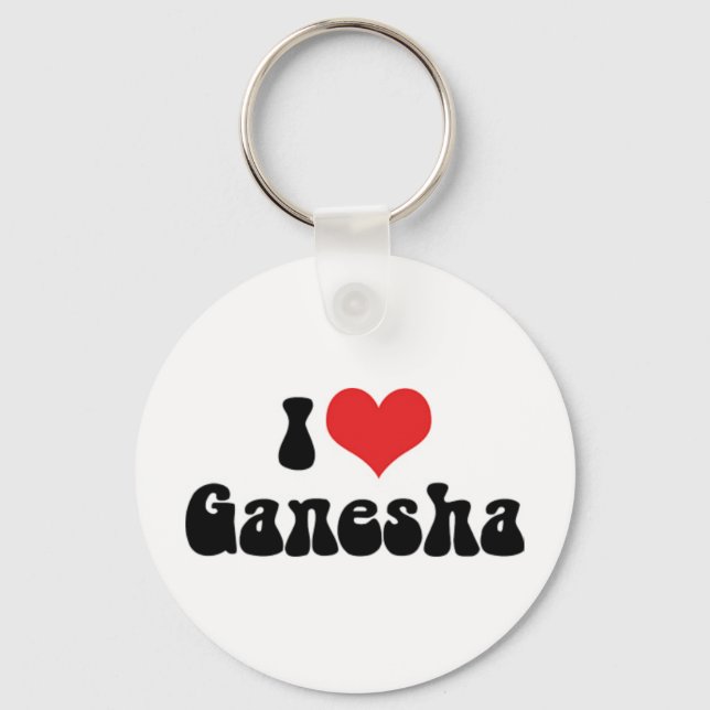 I Love Ganesha Keychain (Front)