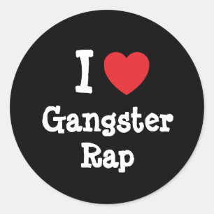 I love Gangster Rap heart custom personalised Classic Round Sticker