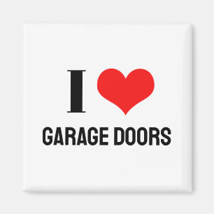 I Love Garage Doors Christmas Red Heart Funny Gift Magnet
