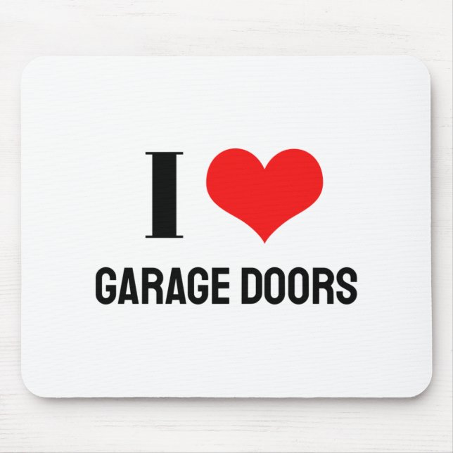 I Love Garage Doors Christmas Red Heart Funny Gift Mouse Pad (Front)