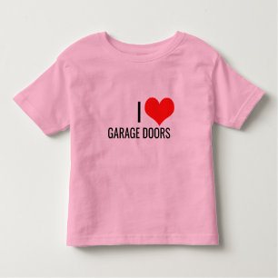 I Love Garage Doors Red Heart Christmas Gift Pink Toddler T-Shirt