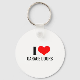 I Love Garage Doors Red Heart Funny Christmas Gift Key Ring