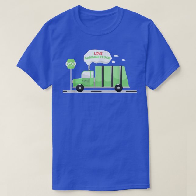 I Love Garbage Truck Kids Shirt  Boys Trash Truck  (Design Front)