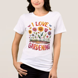 I Love Gardening Plant and Flower Lovers Tri-Blend Shirt
