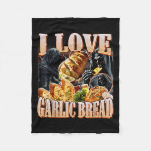 I Love Garlic Bread Skeleton Funny Meme Weird Fleece Blanket