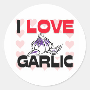 I Love Garlic Classic Round Sticker