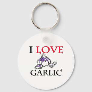 I Love Garlic Key Ring