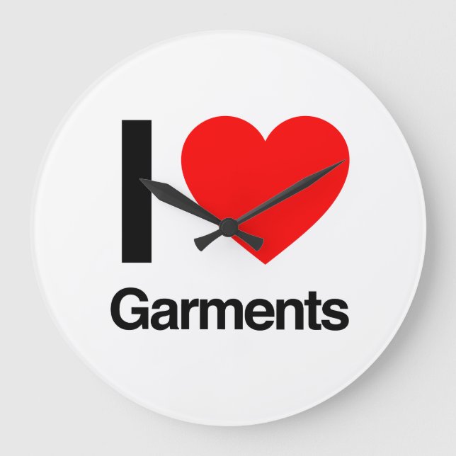 i love garments large clock (Front)