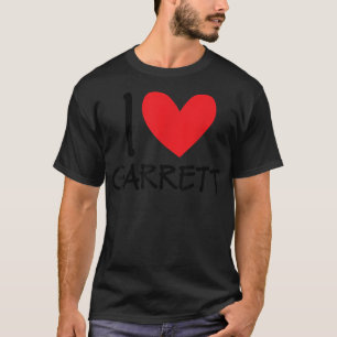 I Love Garrett Name Personalised Men Guy BFF Heart T-Shirt