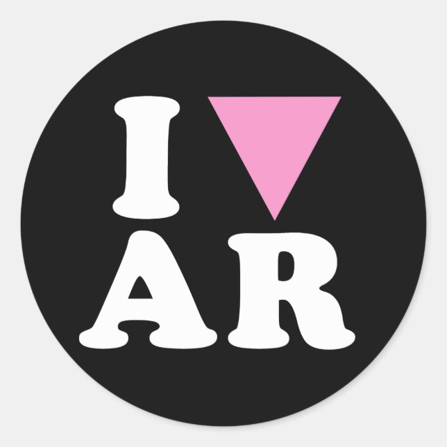 I LOVE GAY AR - WHITE -.png Classic Round Sticker (Front)