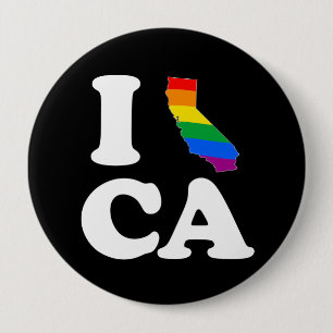 I LOVE GAY CALIFORNIA - WHITE -.png 10 Cm Round Badge