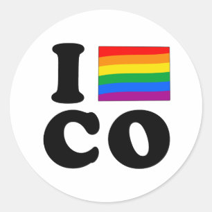 I LOVE GAY COLORADO CLASSIC ROUND STICKER
