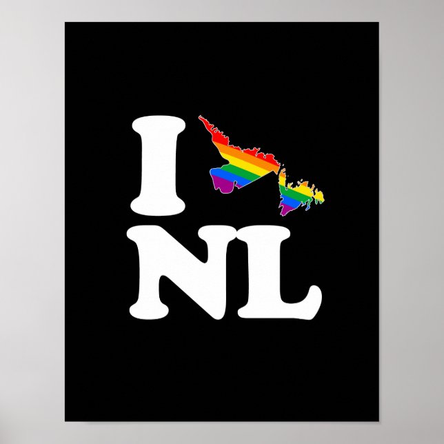 I LOVE GAY NEWFOUNDLAND - WHITE -.png Poster (Front)