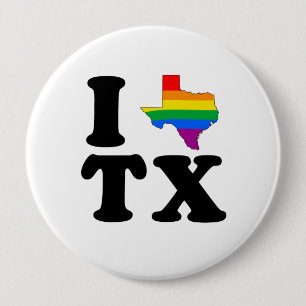I LOVE GAY TEXAS 10 CM ROUND BADGE