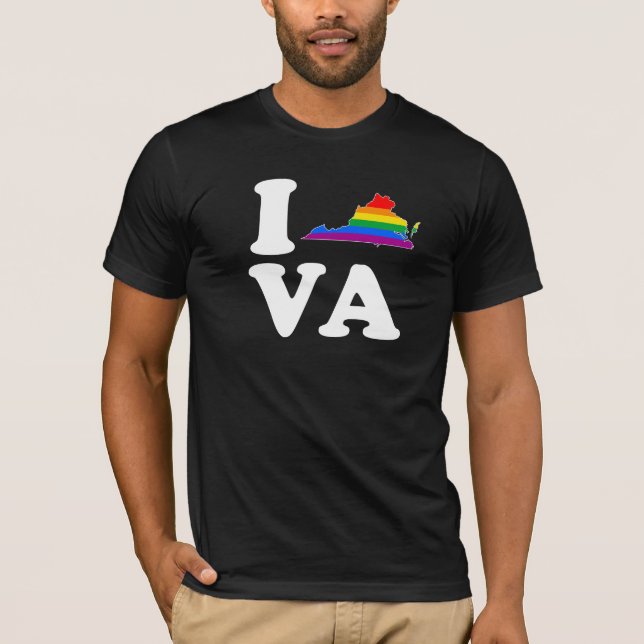 I LOVE GAY VIRGINIA - WHITE -.png T-Shirt (Front)