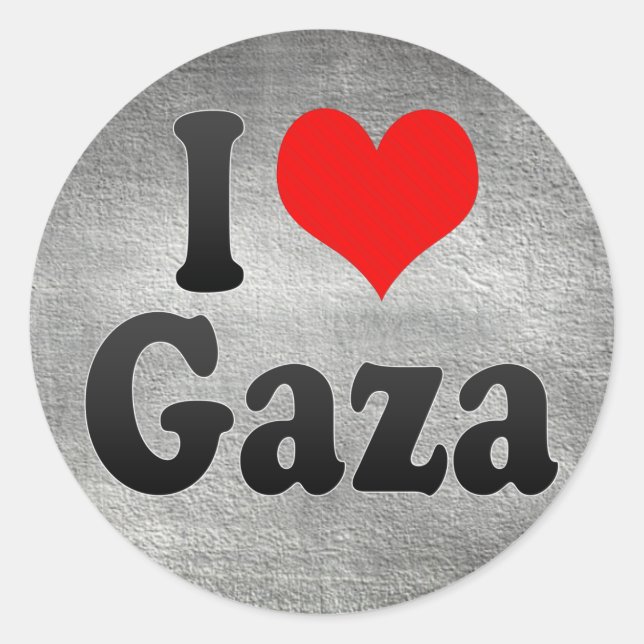 I Love Gaza, Palestinian Territory Classic Round Sticker (Front)