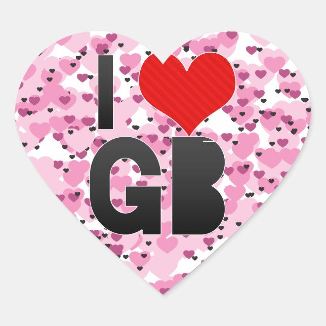 I Love GB Heart Sticker (Front)