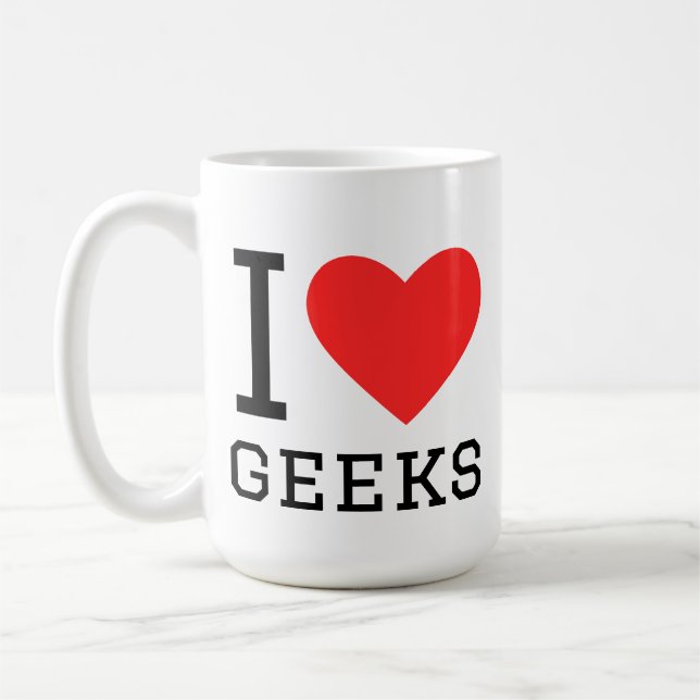 I love geeks  coffee mug (Left)