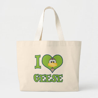 I Love geese Large Tote Bag