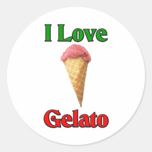 I Love Gelato (Italian Ice Cream) Classic Round Sticker