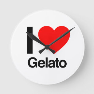 i love gelato round clock
