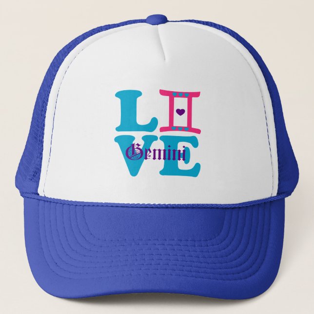 ♊★😍I Love Gemini-Best-Zodiac Sign Basic Stylish Trucker Hat (Front)