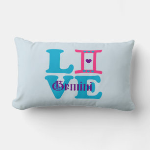 ♊★😍I Love Gemini-Best-Zodiac Sign Fab Lumbar Cushion