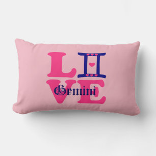 ♊★😍I Love Gemini-Best-Zodiac Sign Fab Lumbar Cushion